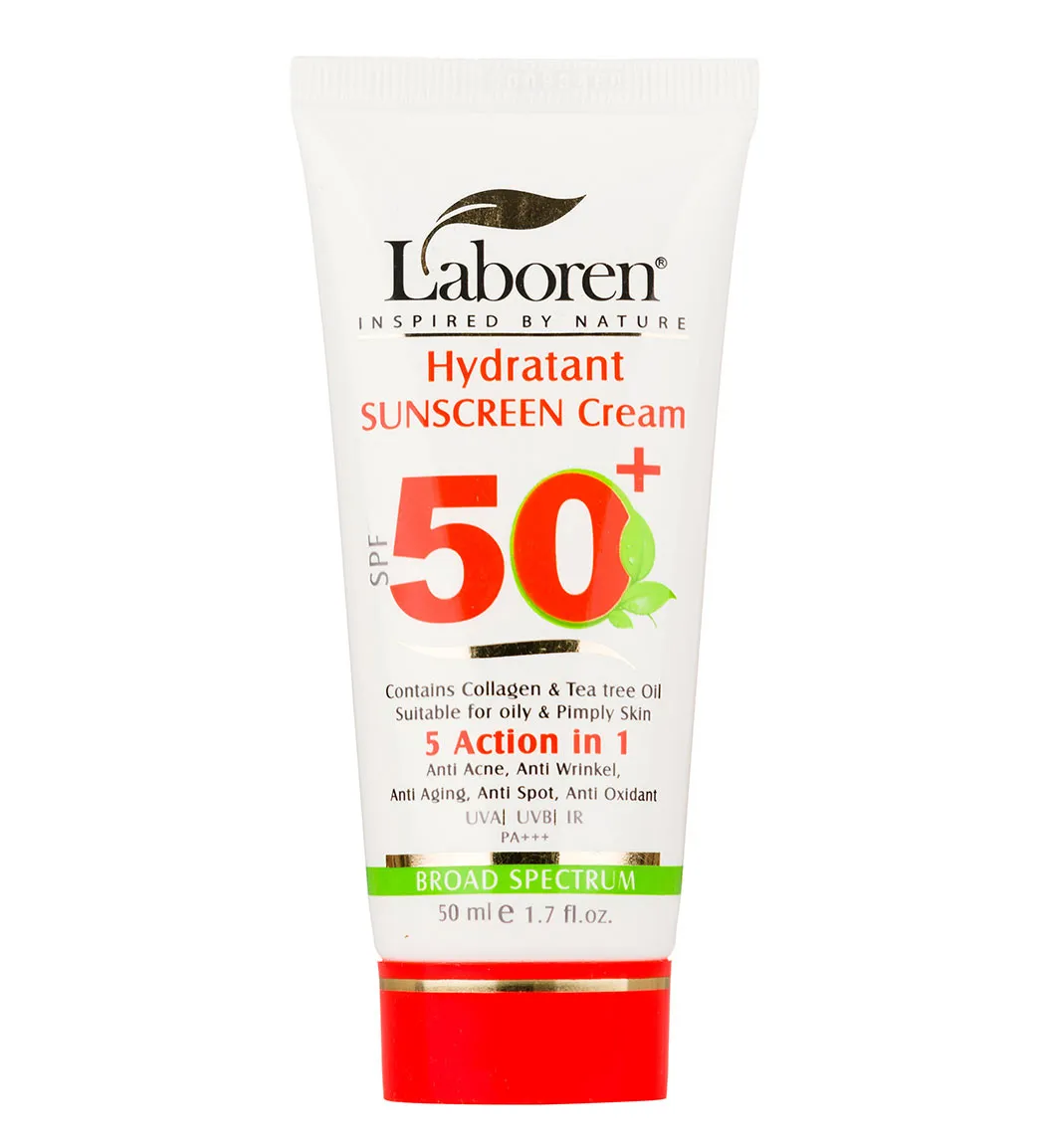 کرم ضد آفتاب لابورن بدون رنگ 5 کاره مناسب پوست چرب و جوش دار SPF50