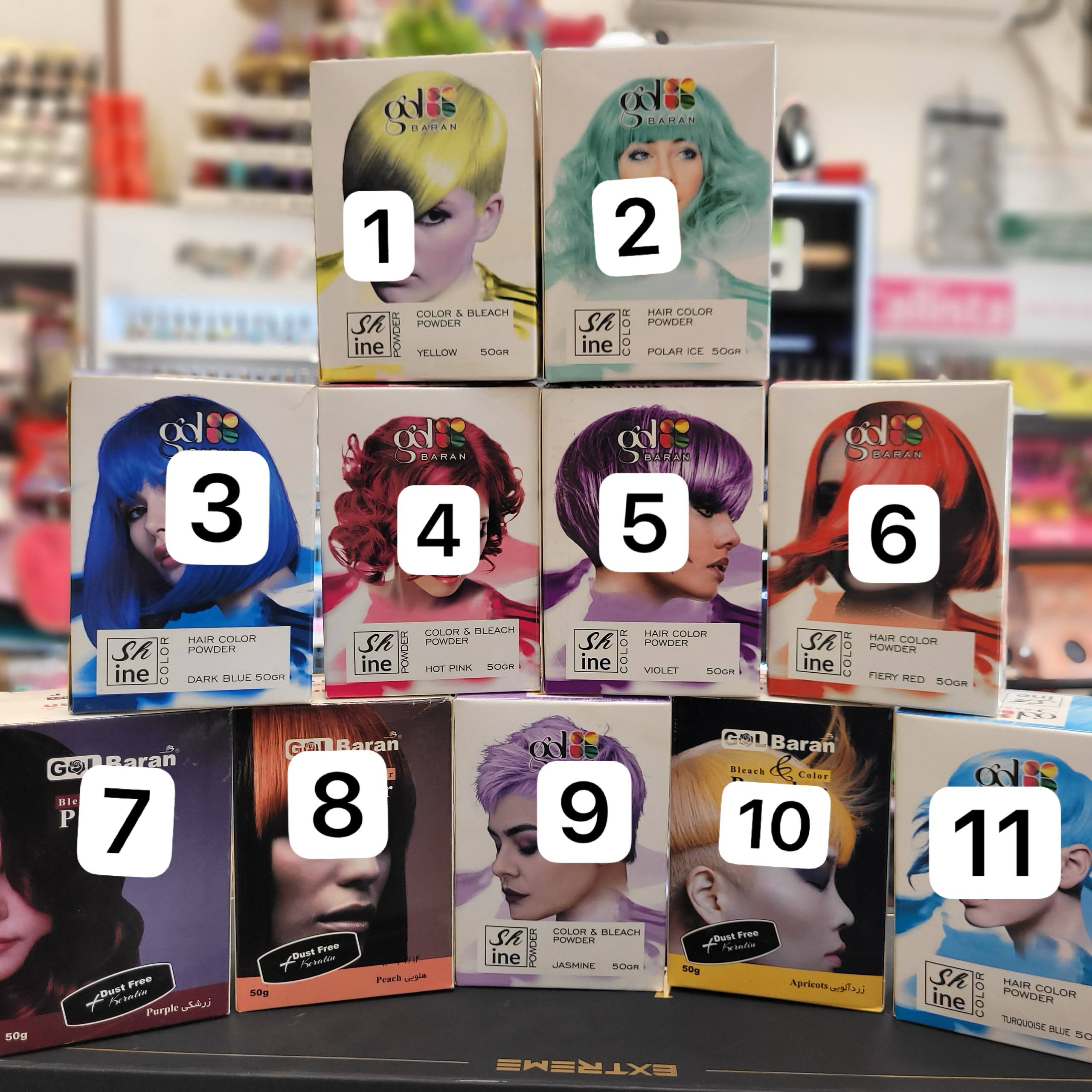 پودر رنگ مو گلباران وزن ۵۰ گرم (در 11 رنگ) |پرداخت در ۴ قسط