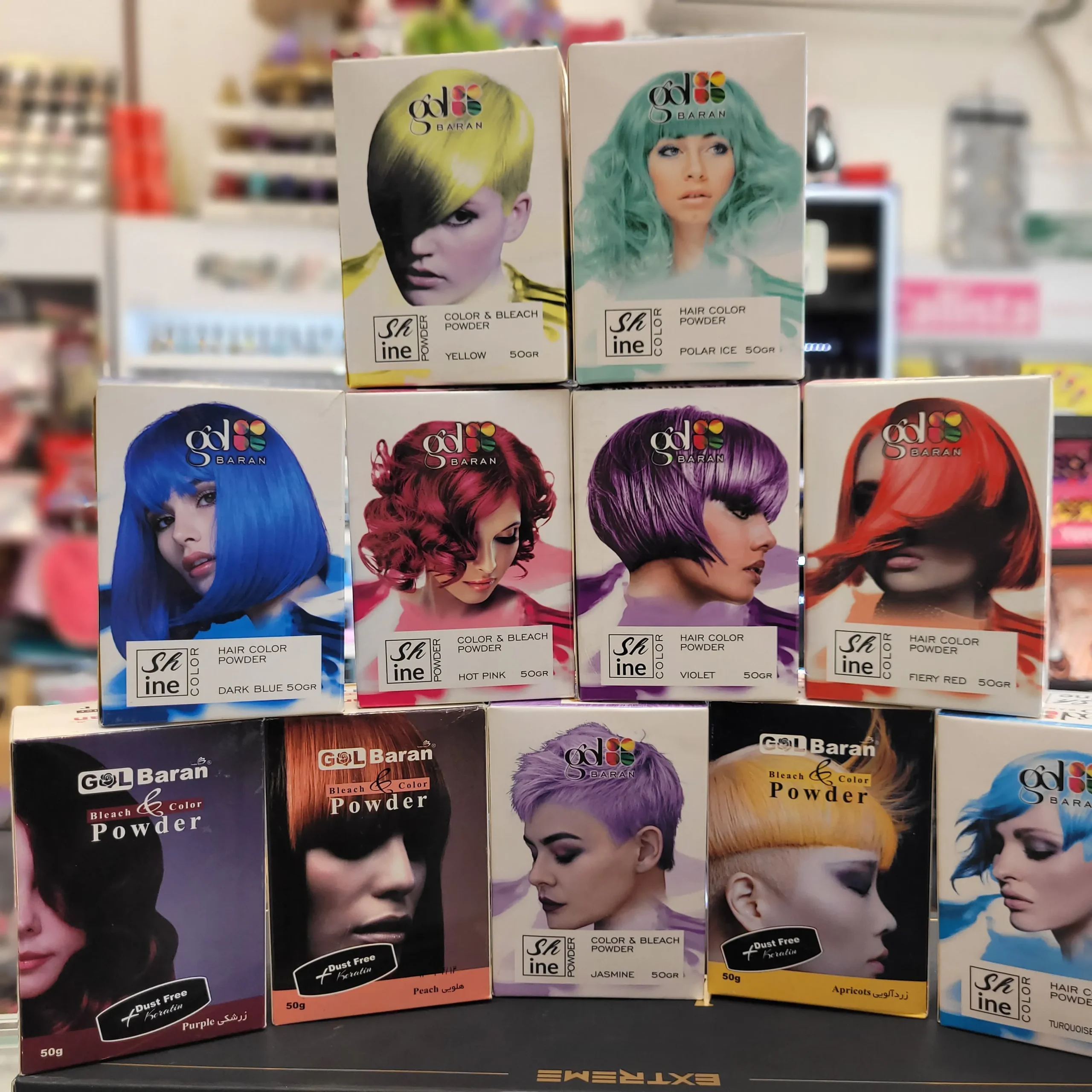 پودر رنگ مو گلباران